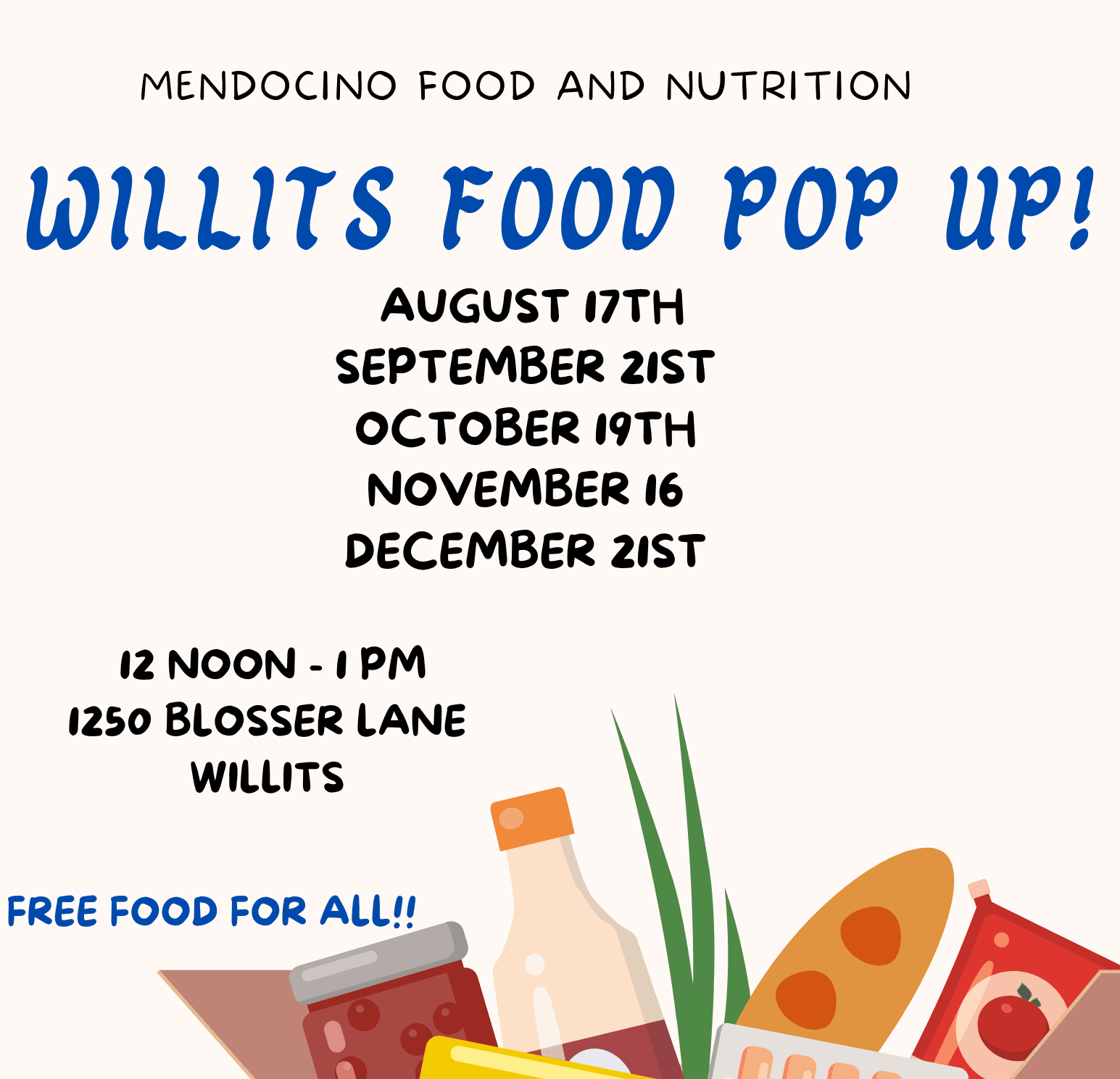 Feeding Mendocino County! Monthly Food Distribution Pop-Ups Willits 