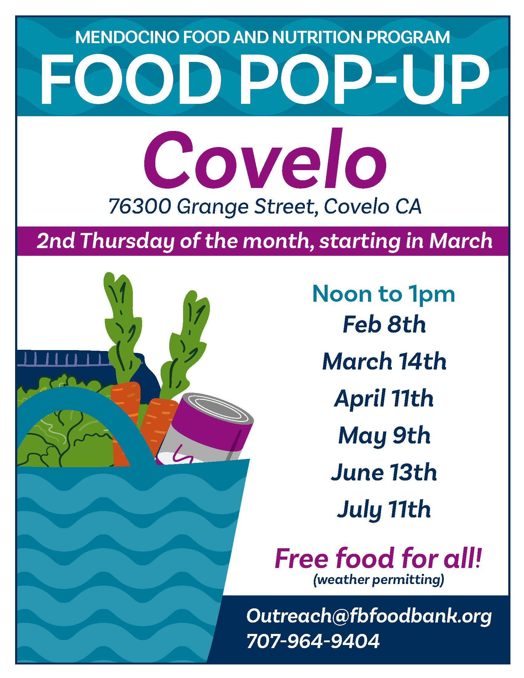Feeding Mendocino County! Monthly Food Distribution Pop-Up Covelo, Spring 2024